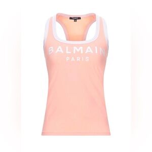 Balmain Peach and White Logo Racerback Tank IT40/M